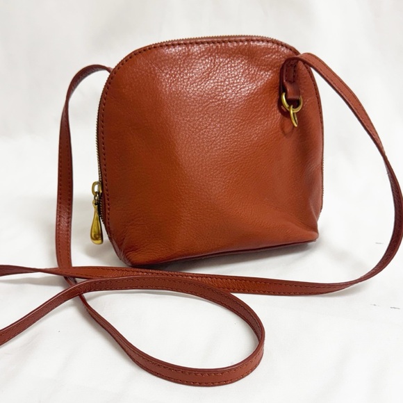 HOBO Cognac Leather Mini Crossbody Bag With Adjustable Strap - Picture 2 of 10
